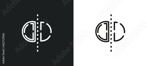 flip outline icon in white and black colors. flip flat vector icon from geometric figure collection for web, mobile apps and ui.