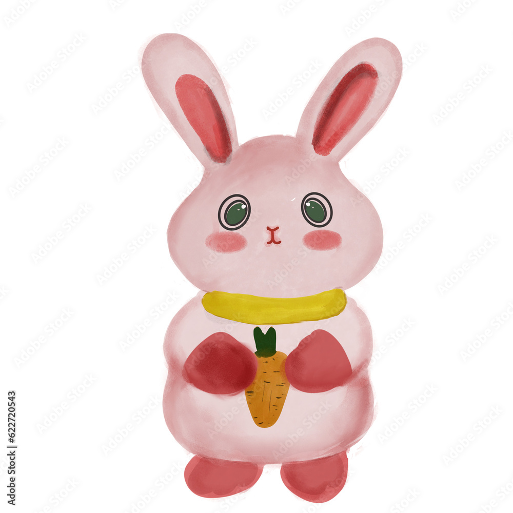 Obraz premium Cute rabbit with carrot