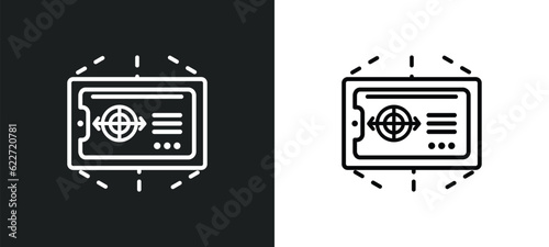 ar game outline icon in white and black colors. ar game flat vector icon from general collection for web, mobile apps and ui.