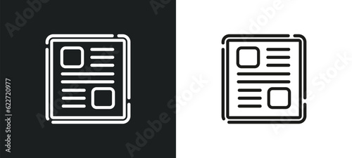 news feed outline icon in white and black colors. news feed flat vector icon from general collection for web, mobile apps and ui.