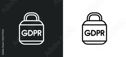 keylock outline icon in white and black colors. keylock flat vector icon from gdpr collection for web, mobile apps and ui.