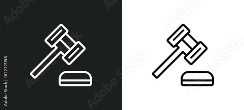 auction outline icon in white and black colors. auction flat vector icon from gdpr collection for web, mobile apps and ui.