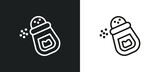 salt shaker outline icon in white and black colors. salt shaker flat vector icon from gastronomy collection for web, mobile apps and ui.