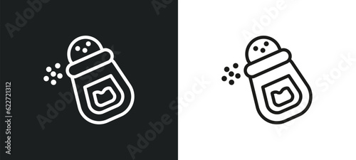 salt shaker outline icon in white and black colors. salt shaker flat vector icon from gastronomy collection for web, mobile apps and ui.