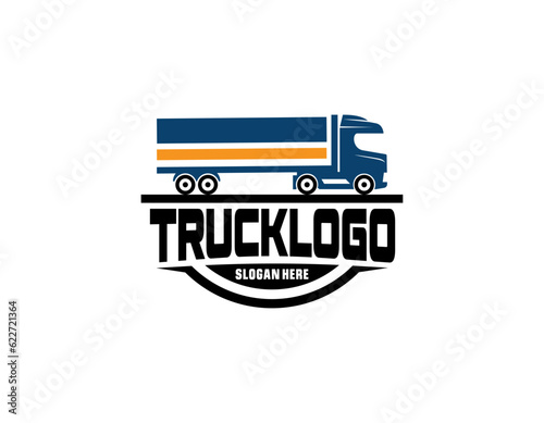  trucking company logo. Bold badge emblem logo concept. Ready made logo template set vector isolated
