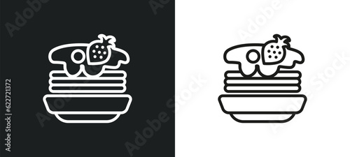 pancakes outline icon in white and black colors. pancakes flat vector icon from gastronomy collection for web, mobile apps and ui.