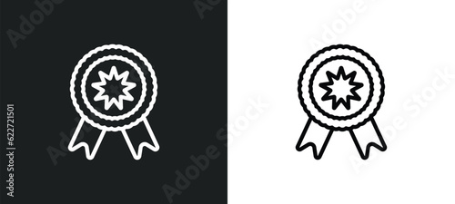 recognition badge outline icon in white and black colors. recognition badge flat vector icon from gaming collection for web, mobile apps and ui.