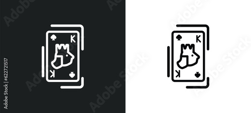 king of spades outline icon in white and black colors. king of spades flat vector icon from gaming collection for web, mobile apps and ui.
