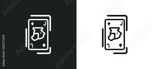 jack of clubs outline icon in white and black colors. jack of clubs flat vector icon from gaming collection for web, mobile apps and ui.