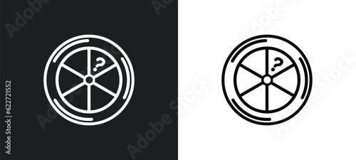 trivial outline icon in white and black colors. trivial flat vector icon from gaming collection for web, mobile apps and ui. photo