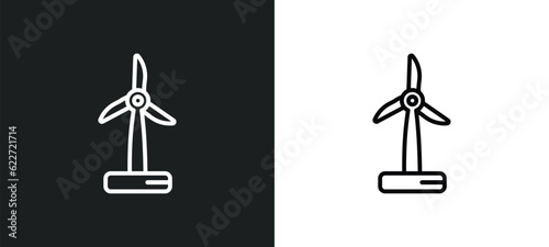 eolic energy outline icon in white and black colors. eolic energy flat vector icon from future technology collection for web, mobile apps and ui.