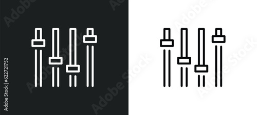 fader outline icon in white and black colors. fader flat vector icon from furniture and household collection for web, mobile apps and ui. photo