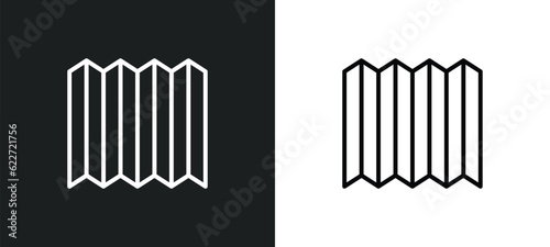 folding screen outline icon in white and black colors. folding screen flat vector icon from furniture and household collection for web, mobile apps and ui.