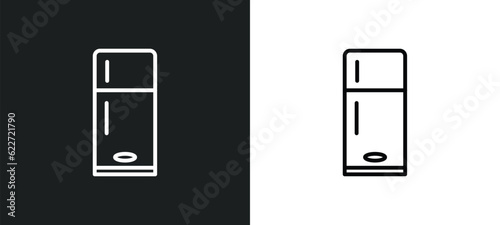 chiller outline icon in white and black colors. chiller flat vector icon from furniture and household collection for web, mobile apps and ui.