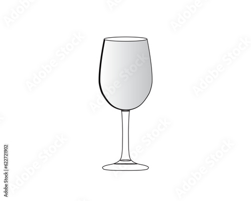 This vector decorative glass with no contents on a clean white background