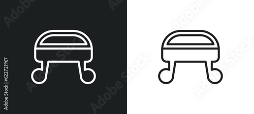 footstool outline icon in white and black colors. footstool flat vector icon from furniture and household collection for web, mobile apps and ui.