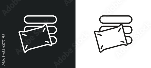 linens outline icon in white and black colors. linens flat vector icon from furniture and household collection for web, mobile apps and ui.