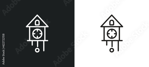 cuckoo clock outline icon in white and black colors. cuckoo clock flat vector icon from furniture & household collection for web, mobile apps and ui. photo