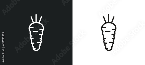 horseradish outline icon in white and black colors. horseradish flat vector icon from fruits collection for web, mobile apps and ui.