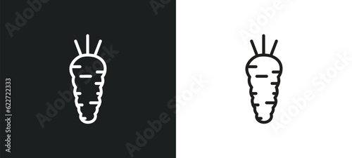 horseradish outline icon in white and black colors. horseradish flat vector icon from fruits collection for web, mobile apps and ui.