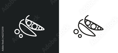 peas outline icon in white and black colors. peas flat vector icon from fruits collection for web, mobile apps and ui.