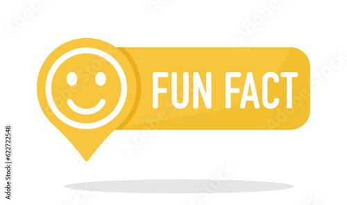 Fun fact icon. Concept did you know with light bulb and smiley. Trendy modern logo, design element. Modern symbol of fun facts. Vector illustration