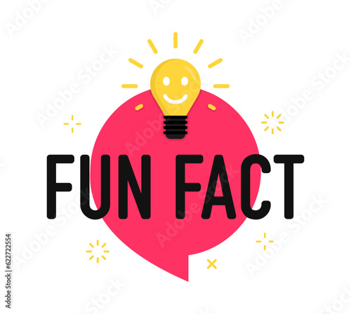 Fun fact icon. Concept did you know with light bulb and smiley. Trendy modern logo, design element. Modern symbol of fun facts. Vector illustration