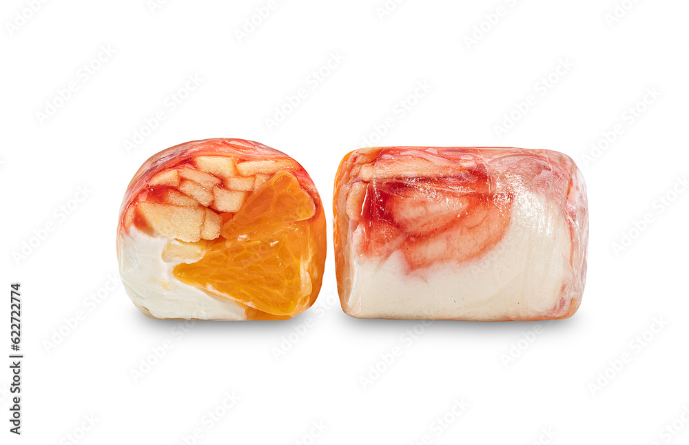 Dessert spring rolls on a white background. Dessert spring rolls on a white background.