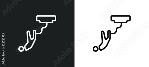 bungee jumping outline icon in white and black colors. bungee jumping flat vector icon from free time collection for web, mobile apps and ui.