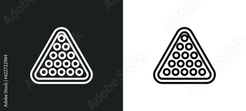 billiard outline icon in white and black colors. billiard flat vector icon from free time collection for web, mobile apps and ui.