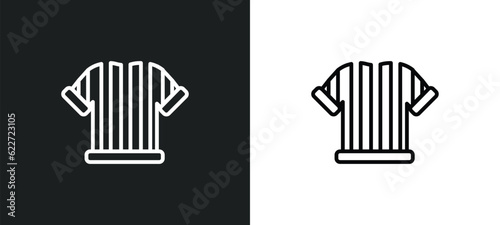 referee jersey outline icon in white and black colors. referee jersey flat vector icon from football collection for web, mobile apps and ui.