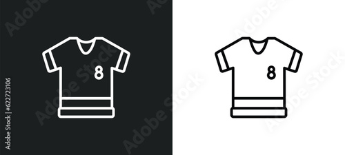 soccer jersey outline icon in white and black colors. soccer jersey flat vector icon from football collection for web, mobile apps and ui.