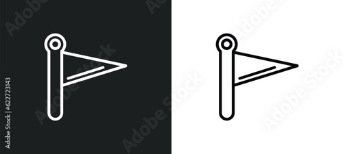 pennant outline icon in white and black colors. pennant flat vector icon from football collection for web, mobile apps and ui.