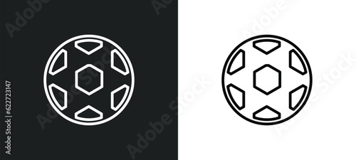 soccer ball outline icon in white and black colors. soccer ball flat vector icon from football collection for web, mobile apps and ui.