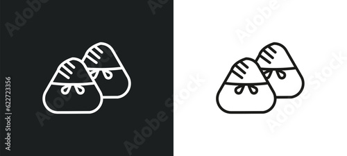 zongzi outline icon in white and black colors. zongzi flat vector icon from food and restaurant collection for web, mobile apps and ui.