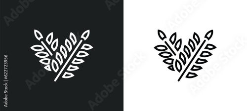 ear of wheat outline icon in white and black colors. ear of wheat flat vector icon from food collection for web, mobile apps and ui.