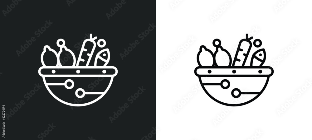 healthy food outline icon in white and black colors. healthy food flat vector icon from food collection for web, mobile apps and ui.