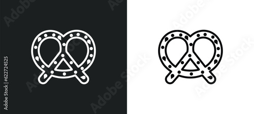 pretzel outline icon in white and black colors. pretzel flat vector icon from food collection for web, mobile apps and ui.