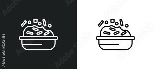 risotto outline icon in white and black colors. risotto flat vector icon from food collection for web, mobile apps and ui.