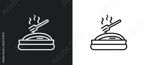 pasta outline icon in white and black colors. pasta flat vector icon from food collection for web, mobile apps and ui.