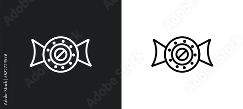 polvoron outline icon in white and black colors. polvoron flat vector icon from food collection for web, mobile apps and ui. photo