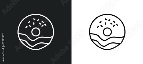 donuts outline icon in white and black colors. donuts flat vector icon from food collection for web, mobile apps and ui.