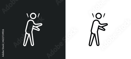 rough human outline icon in white and black colors. rough human flat vector icon from feelings collection for web, mobile apps and ui.