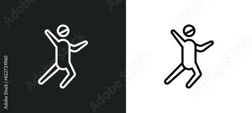 positive human outline icon in white and black colors. positive human flat vector icon from feelings collection for web, mobile apps and ui.