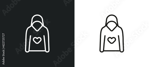 unisex outline icon in white and black colors. unisex flat vector icon from fashion collection for web, mobile apps and ui.