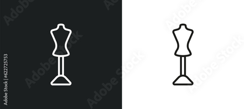 dressmaker outline icon in white and black colors. dressmaker flat vector icon from fashion collection for web, mobile apps and ui.