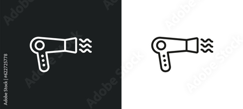 drying outline icon in white and black colors. drying flat vector icon from fashion collection for web, mobile apps and ui.