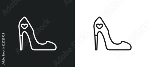 high heel shoes outline icon in white and black colors. high heel shoes flat vector icon from fashion collection for web, mobile apps and ui.