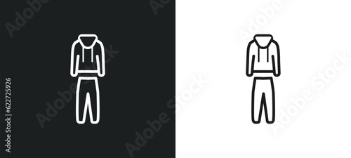 men tracksuit outline icon in white and black colors. men tracksuit flat vector icon from fashion collection for web  mobile apps and ui.