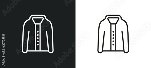 jacket with buttons outline icon in white and black colors. jacket with buttons flat vector icon from fashion collection for web  mobile apps and ui.